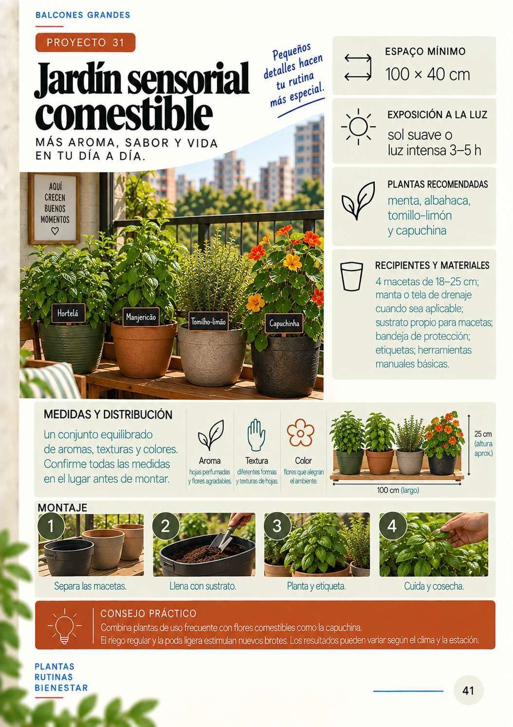 Jardín sensorial comestible